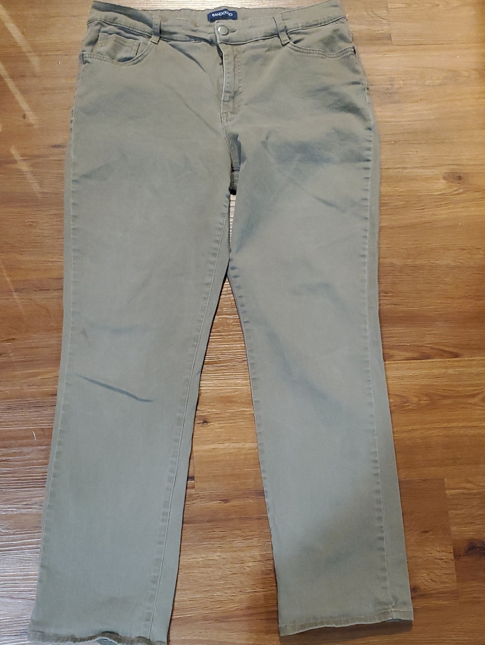 Bandolino Olive Green Tan Straight-Leg Jeans for Women